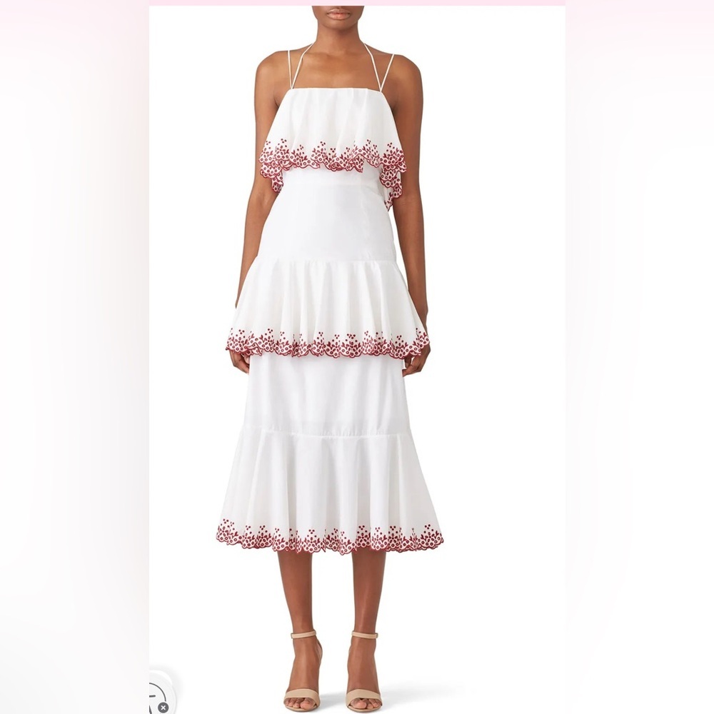Rebecca Minkoff Tiered Clarissa Dress Midi Cotton Wedding , size 6 - Picture 6 of 11